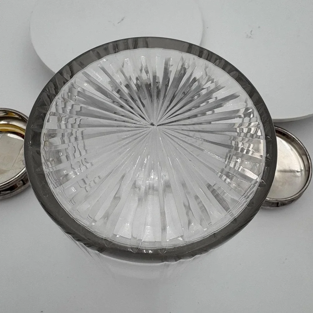 Two Piece Vintage Hoosier Ribbed Glass Canister Set 7